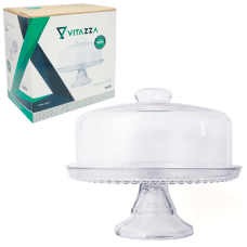 Boleira De Vidro Com Pe + Tampa 22x28cm Vitazza