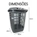 Cesto Telado Roupa Plástico Grande Vazado 60lts Tampa Cor Cinza Quadrado Telado Cesto Telado Roupa Plástico Grande Vazado 60lts Tampa Cor Cinza Quadrado Telado