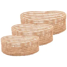Conjunto 3 Cestas Ovais de Fibra Natural Lyor