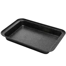 Assadeira Retangular Antiaderente De Aco Carbono Granilite Preta 37x25x5cm