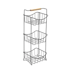 Fruteira De Chão Tripla Black Eco Design