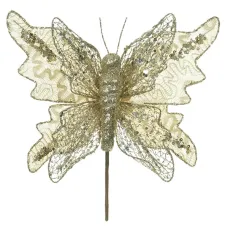 Enfeite Natal Borboleta Pick Champ 25cm Florarte Ntl Enfeite Natal Borboleta Pick Champ 25cm Florarte Ntl