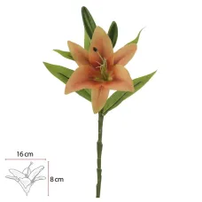 HasteLirio Real Toque X4 Laranja 37cm Florarte HasteLirio Real Toque X4 Laranja 37cm Florarte