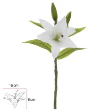 Haste Lirio Real Toque X4 Branco 37cm Florarte Haste Lirio Real Toque X4 Branco 37cm Florarte