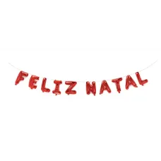 Feliz Natal Balao Acessorios 37x30cm Fartex Ntl