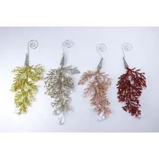 Galho Folhas Glitter Sort 16cm Fartex Ntl