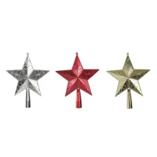 Enfeite Ponteira Dour Prata Verm 14,5cm Florarte Enfeite Ponteira Dour Prata Verm 14,5cm Florarte