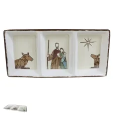 Petisqueira 3 Div Sino Belem Bege 31x15,3x2,3cm Florarte Petisqueira 3 Div Sino Belem Bege 31x15,3x2,3cm Florarte