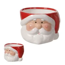 Porta Vela Dec Bco Verm 6,5x7,8x5,5cm Florarte Porta Vela Dec Bco Verm 6,5x7,8x5,5cm Florarte