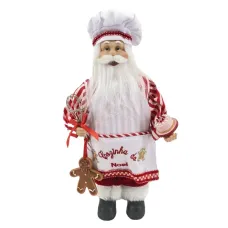 Papai Noel Cozinheiro Verm Bco 30cm Florarte Papai Noel Cozinheiro Verm Bco 30cm Florarte