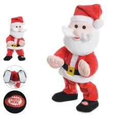 Papai Noe C/ Movimento Som Verm Bco 33cm Florarte Papai Noe C/ Movimento Som Verm Bco 33cm Florarte