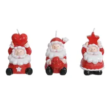 Vela Papai Noel Vermelho Branco 8cm Florarte Vela Papai Noel Vermelho Branco 8cm Florarte