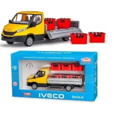 Caminhão Iveco Daily Drop Side 1:30 Com Engradados | Usual Brinquedos