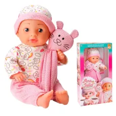 Boneca Bebê Ana Julia Hora De Dormir Menina 34 Cm Com Pijama Rosa E Naninha De Gatinho - Bee Toys Boneca Bebê Ana Julia Hora De Dormir Menina 34 Cm Com Pijama Rosa E Naninha De Gatinho - Bee Toys